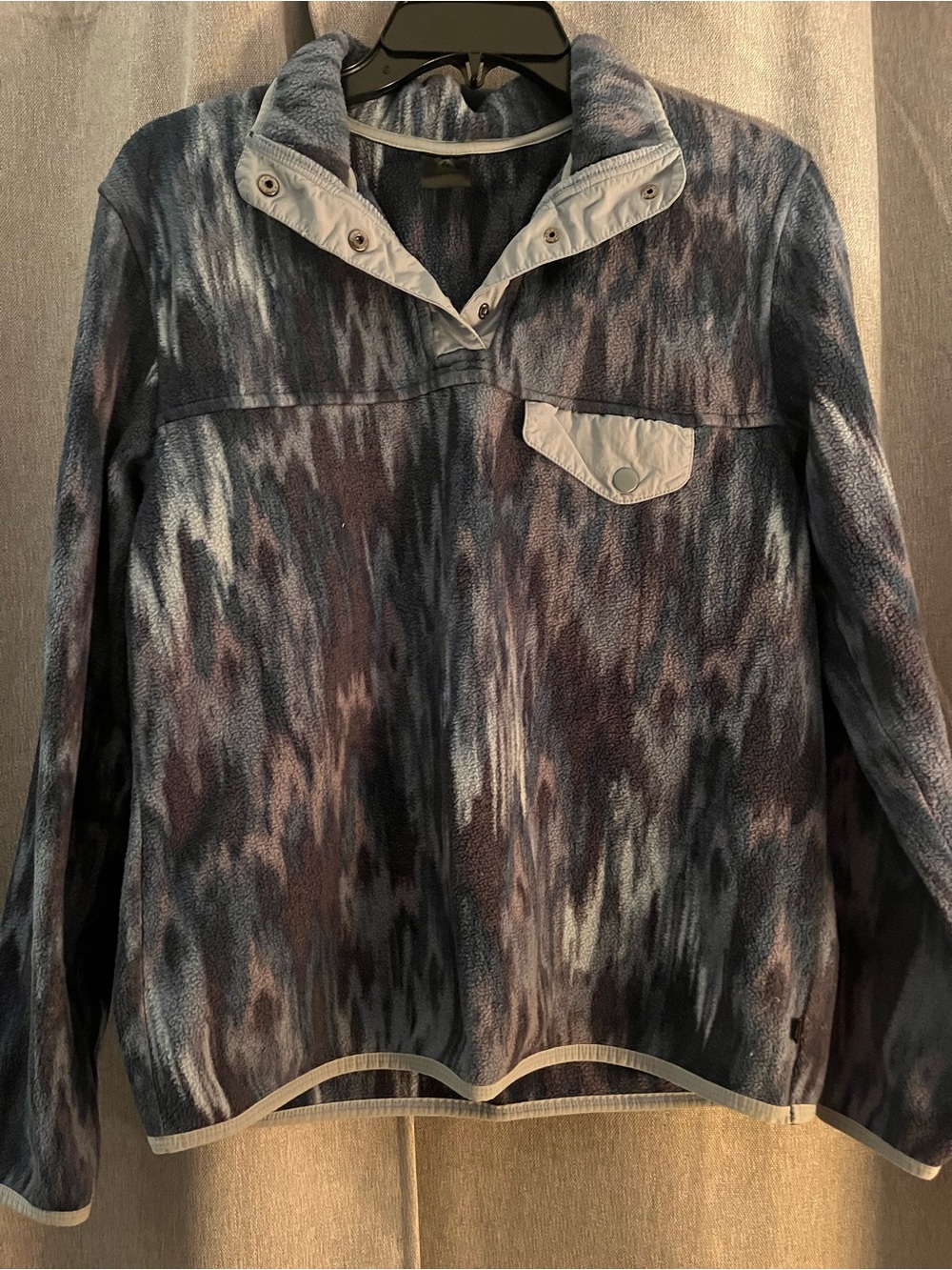 Serra Blue Patterned Lightweight Pullover Jacket